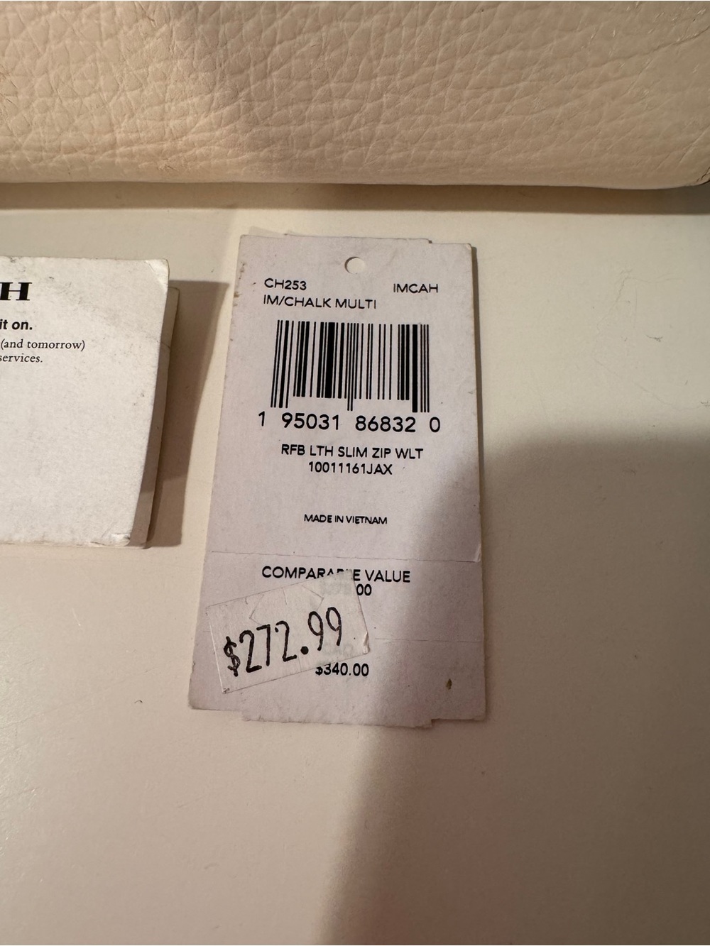 Coach Pebbled Leather Wallet in Soft Cream with Gold Logo - Picture 5 of 15